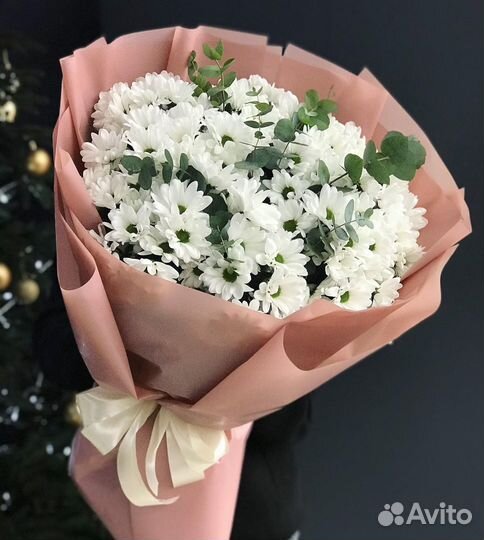 Цветы. Белые Хризантемы. Доставка/Самовывоз