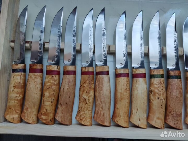 Нож из кованой стали х12мф, карельская берёза