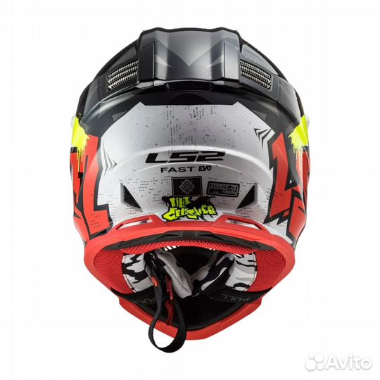 LS2 Мотошлем кроссовый MX437 fast crusher черно-к