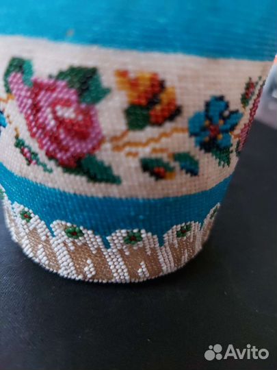 Антикварные подстаканники, ручная работа, бисер