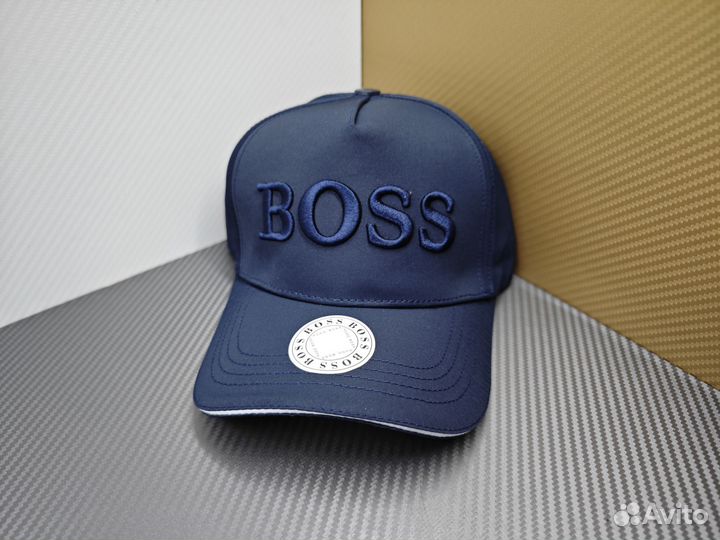 Бейсболка мужская Boss синяя плащевка