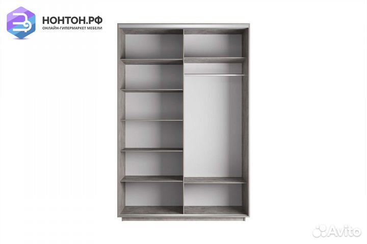 Шкаф-купе 2-х дверный Нонтон фото №1004 / бетон