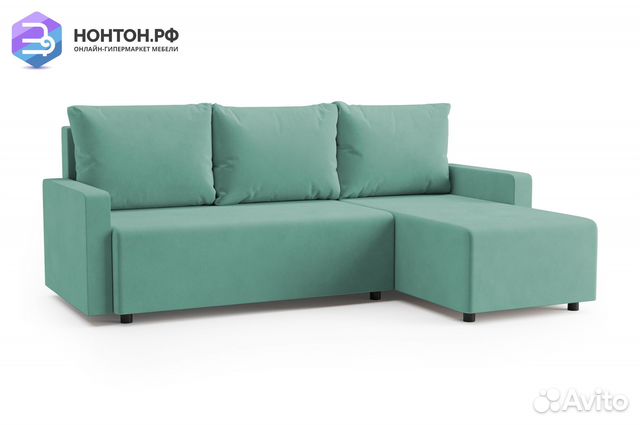 Диван угловой еврокнижка Мидгард мятный