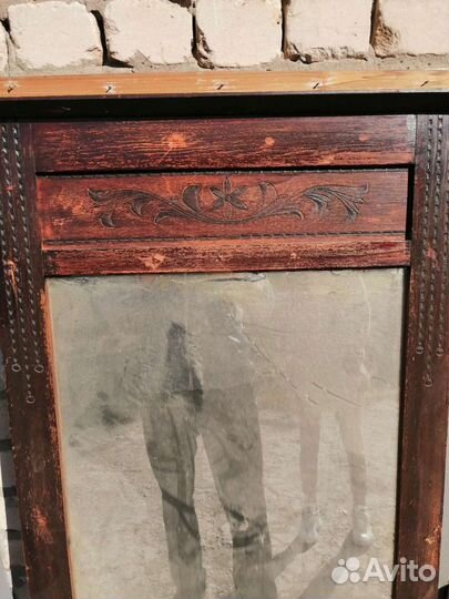 Зеркало антиквариат, рама ручной работы, 30-40 год