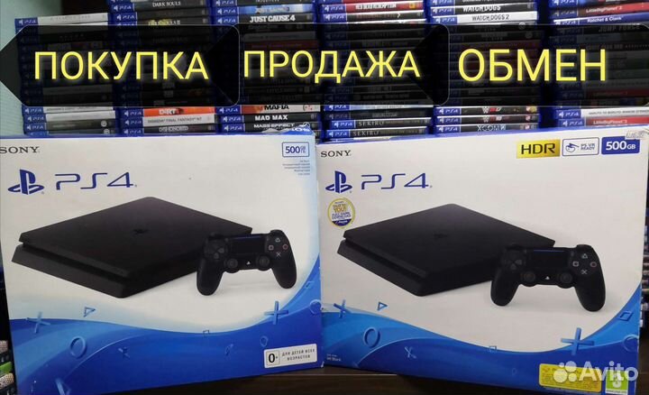 Sony PS4 fat slim PRO + 2 геймпада +гарантия обмен