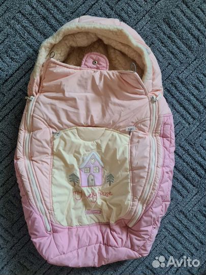 Зимний конверт на овчине выписку натуральный kids