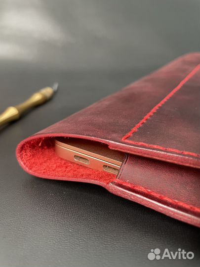 Чехол для Mac Book нат кожа ручная работа