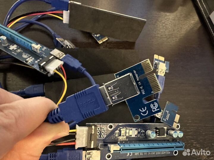Райзер для видеокарты PCIe, 6pin, ver 006C