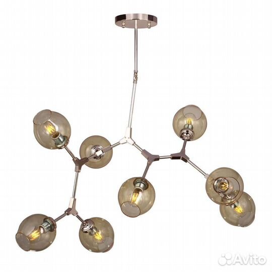 Люстра металл и стекло лофт 8 ламп