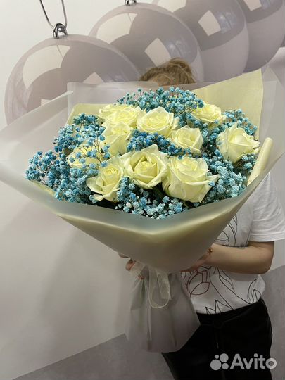 Розы букет живые цветы подарок