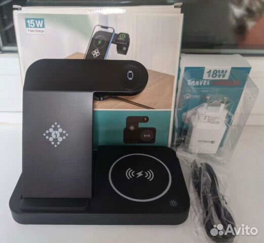 Беспроводная быстрая зарядка док станция iPhone4в1