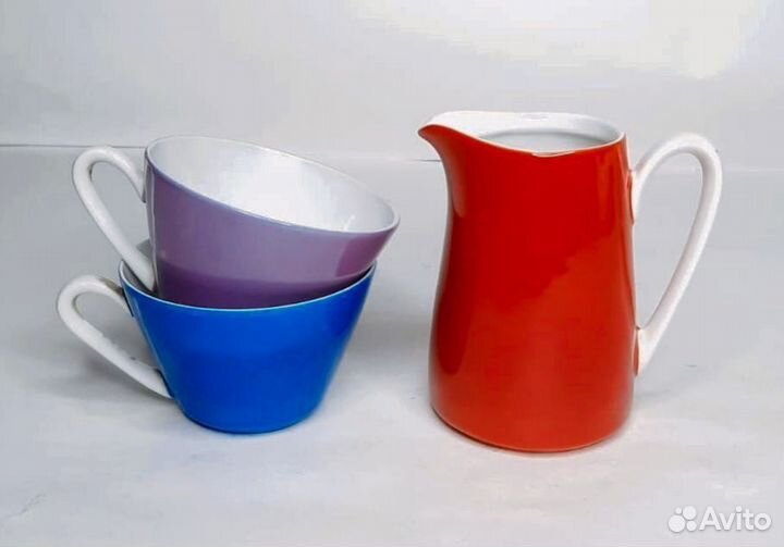 Молочник и две чашки kahla ГДР