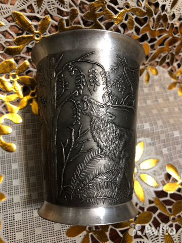 Стакан № 18. Старинный оловянный стакан 