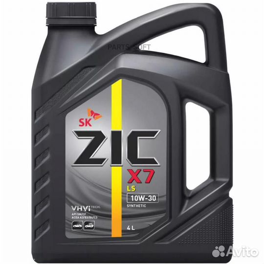 Масло ZIC X7 LS 10W30 4л синтетика,ZIC