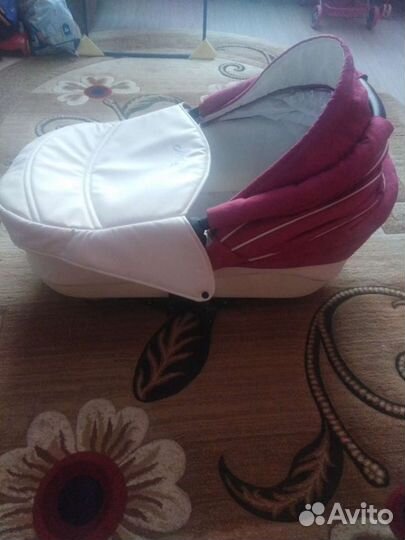 Коляска 2 в 1 indigo эко кожа, в хорошем состоянии