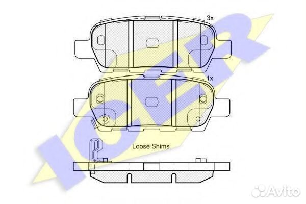 Комплект тормозных колодок 181838 icer