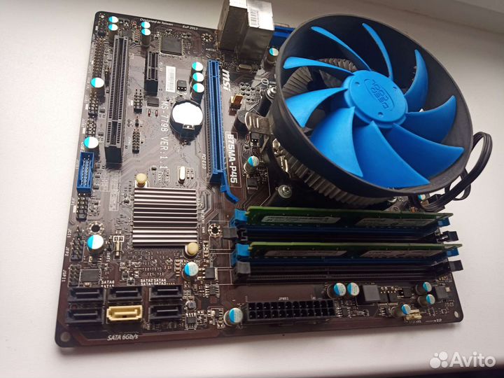 Материнская плата MSI b75 ma-p45 с i3, 8гб