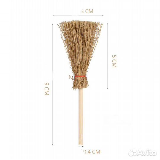 Миниатюрный котелок ведьмы (конфетница), метла