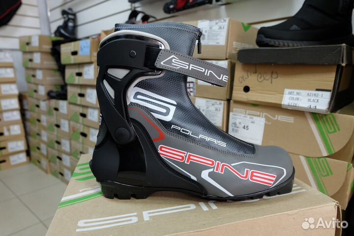 Ботинки лыжные spine polaris NNN (85), черные
