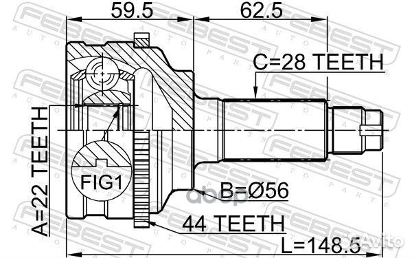 ШРУС наружный к-кт Kia Shuma II 97-04 0510-038A44