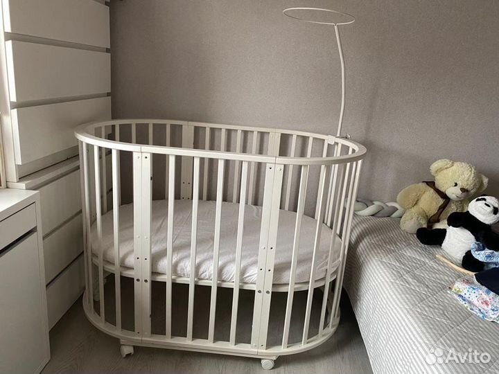 Детская кроватка трансформер круглая