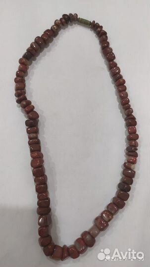 Бусы винтаж СССР Натуральный камень, Красная яшма
