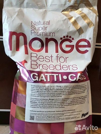Корм monge для взрослых кошек 10 кг курица