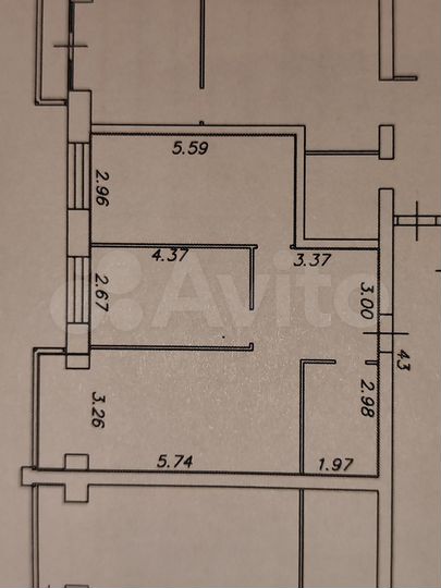 3-к. квартира, 66,6 м², 2/9 эт.