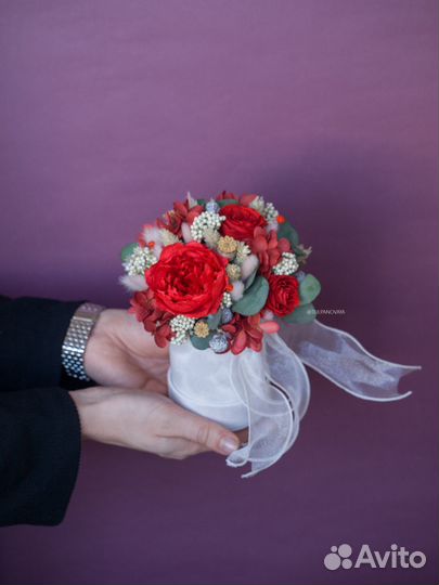 Сухоцветы, букет сухоцветов красный цвет