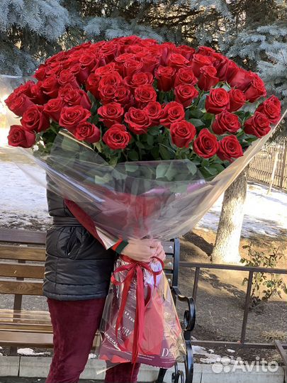 Цветы букеты 101 роза