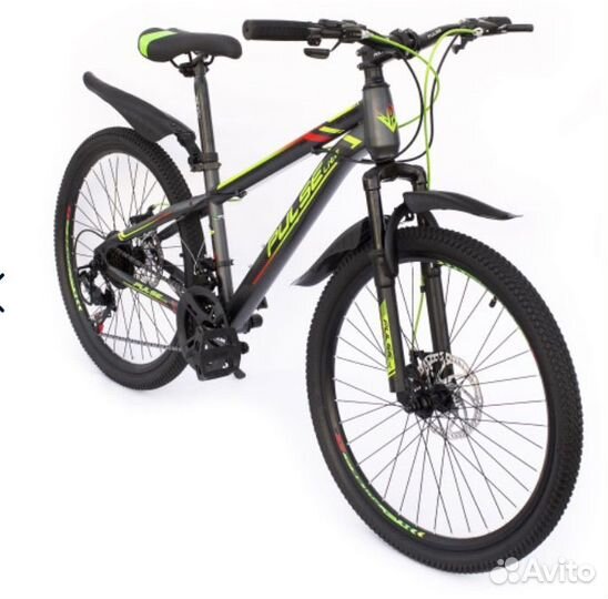 Велосипед pulse, скоростной, дисковые тормоза, 24