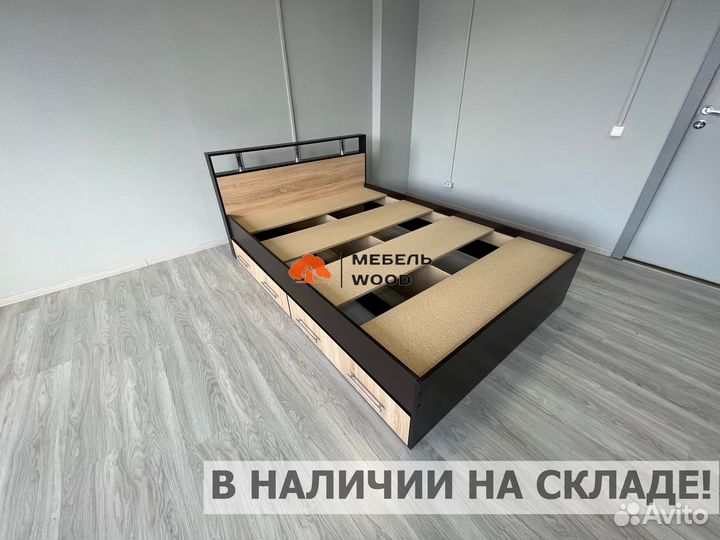 Кровать 180х200 двуспальная с ящиками