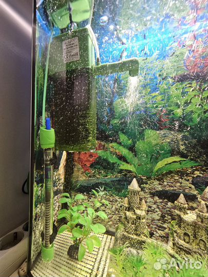 Аквариум с рыбками большой