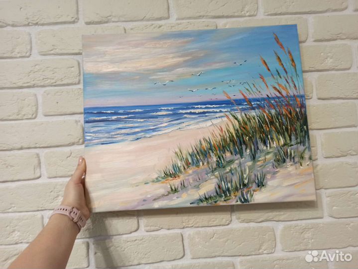 Картина морской пейзаж берег моря песок дюны