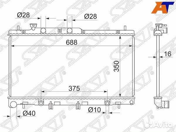 Радиатор subaru legacy, subaru legacy BL# 03-09, subaru outback