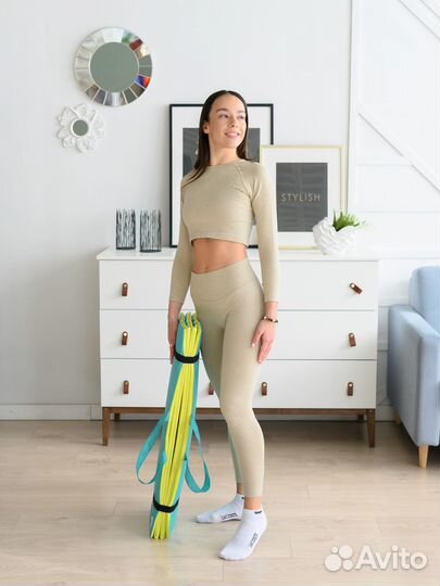 Спортивный коврик влагостойкий с ручками