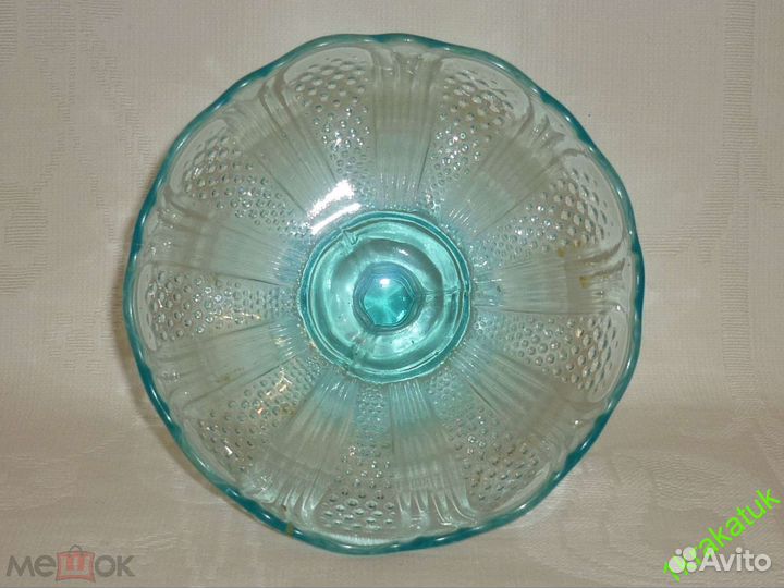Ваза на ножке, лимонница русское стекло россия