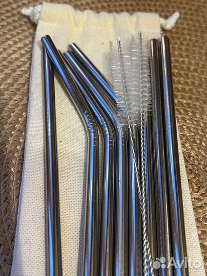 Набор многоразовых трубочек для коктейлей