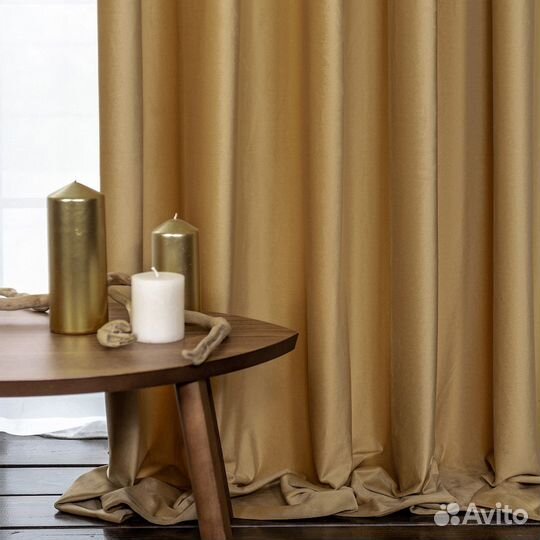 Шторы бархат Беллиссимо крем-брюле новые пошив