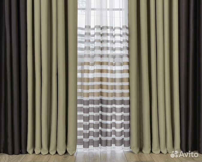 Шторы блэкаут Марсель дюна готовые и на заказ