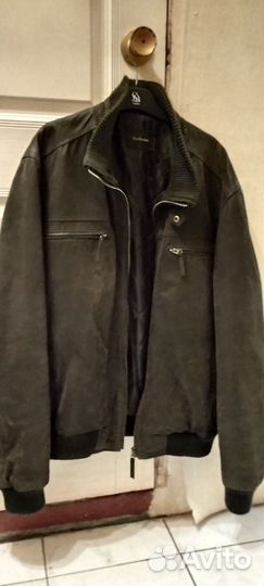 Кожаная куртка мужская коричневая 54