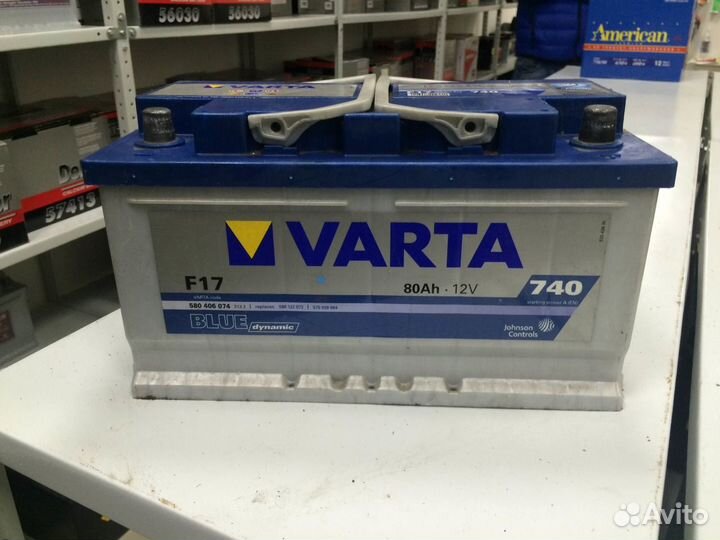 80Ач Аккумулятор Б/у Varta F17 80 ач 740 ампер