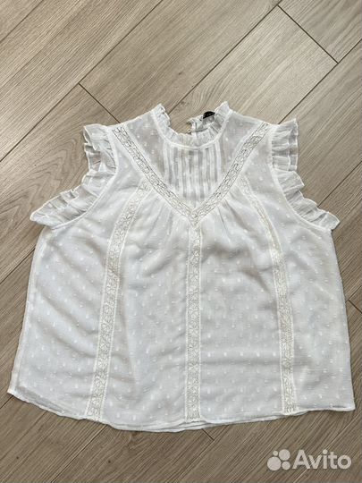 Блузка белая zara xs