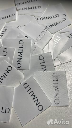 Бирки на одежду, составники, лента с логотипом