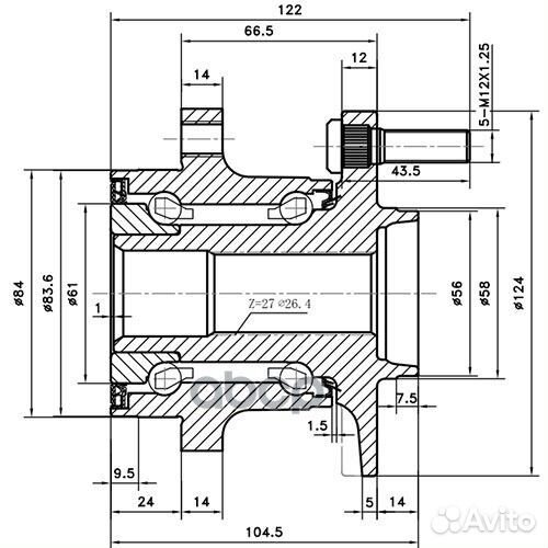 Ступица задняя зад Z89659R Zikmar
