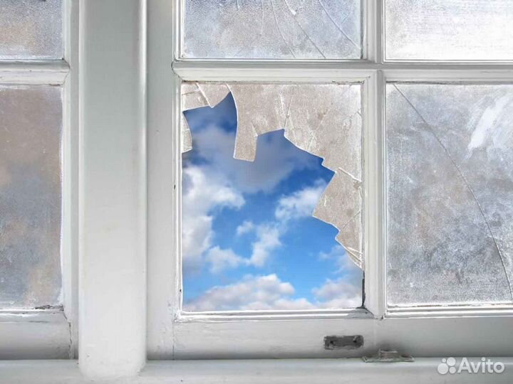 Ремонт окон, стеклопакет триплекс RAL71350