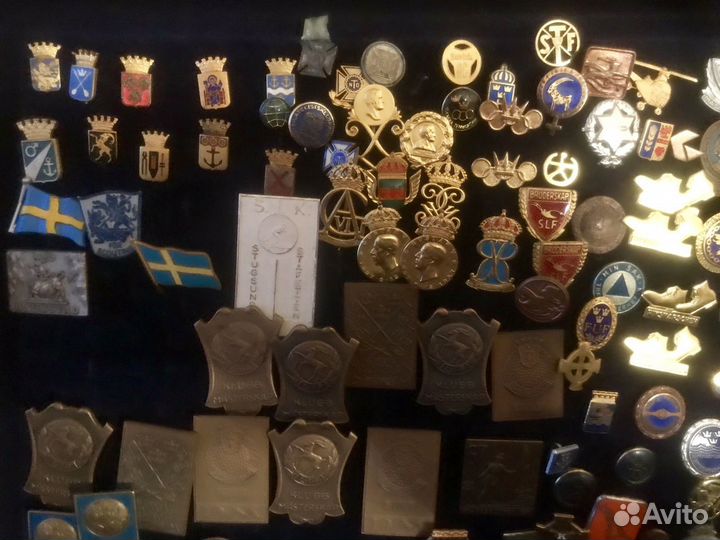 Значок значки Швеция Sweden Дания герб 1950 - 1970