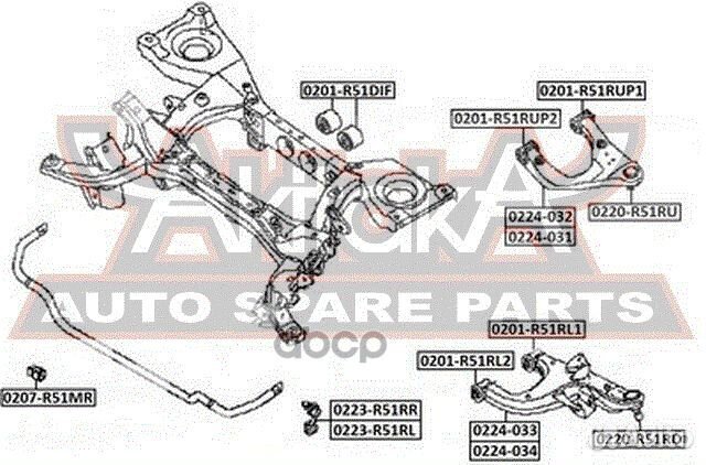 Подушка крепления дифференциала asva 0201R51DIF