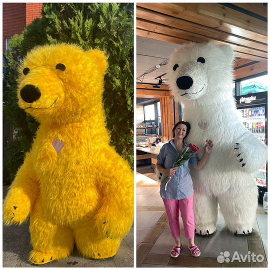 Ростовые куклы/экспресс поздравление белый мишка