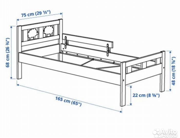 Детская кровать IKEA с овечками